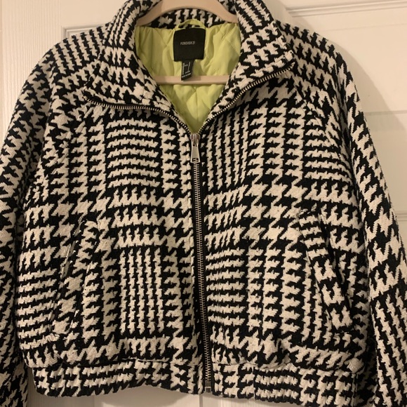 Houndstooth Bomber Jacket L - Picture 2 of 7